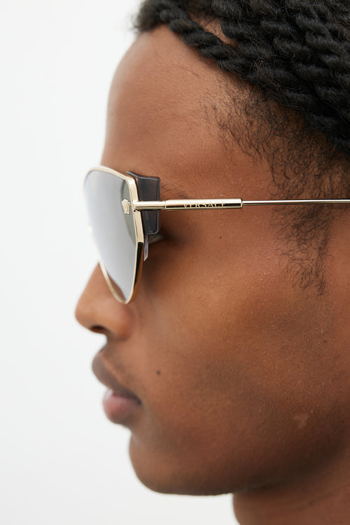 Versace Black & Gold Shield VE2239 Sunglasses