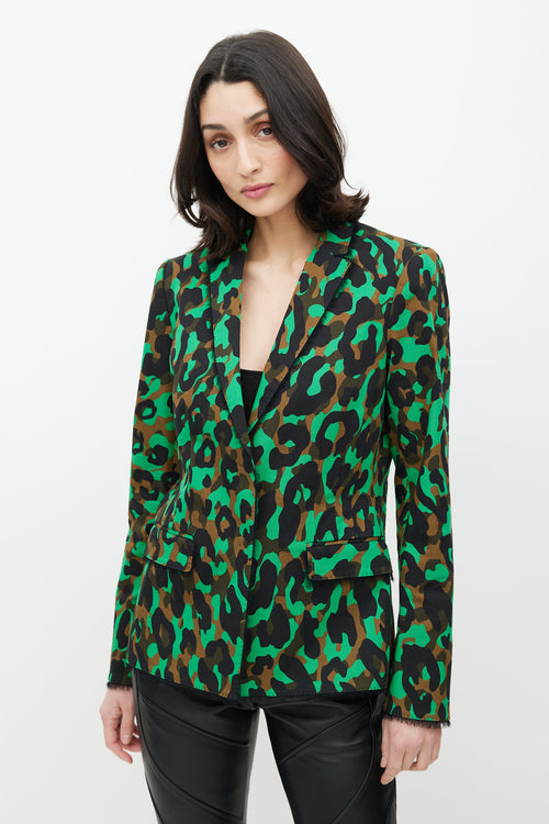 Versace Green & Multicolour Camo Blazer
