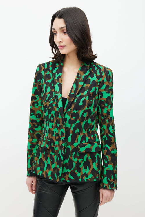 Versace Green & Multicolour Camo Blazer