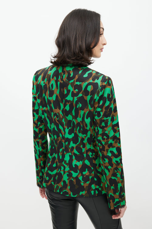 Versace Green & Multicolour Camo Blazer
