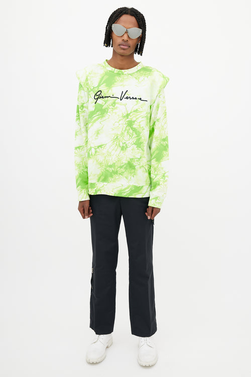 Versace Green & White Padded Logo Sweatshirt