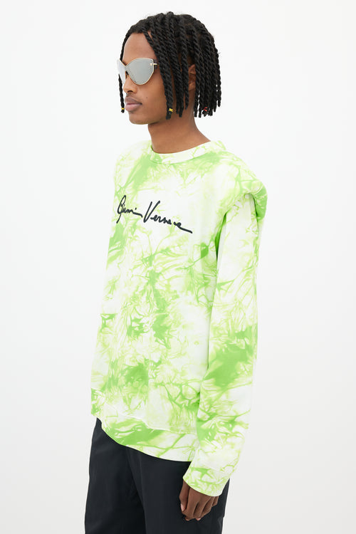 Versace Green & White Padded Logo Sweatshirt