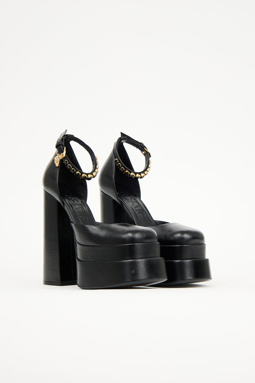Versace Leather Medusa Aevitas Platform Heel
