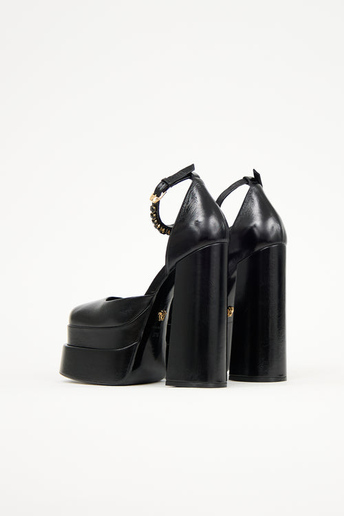 Versace Leather Medusa Aevitas Platform Heel