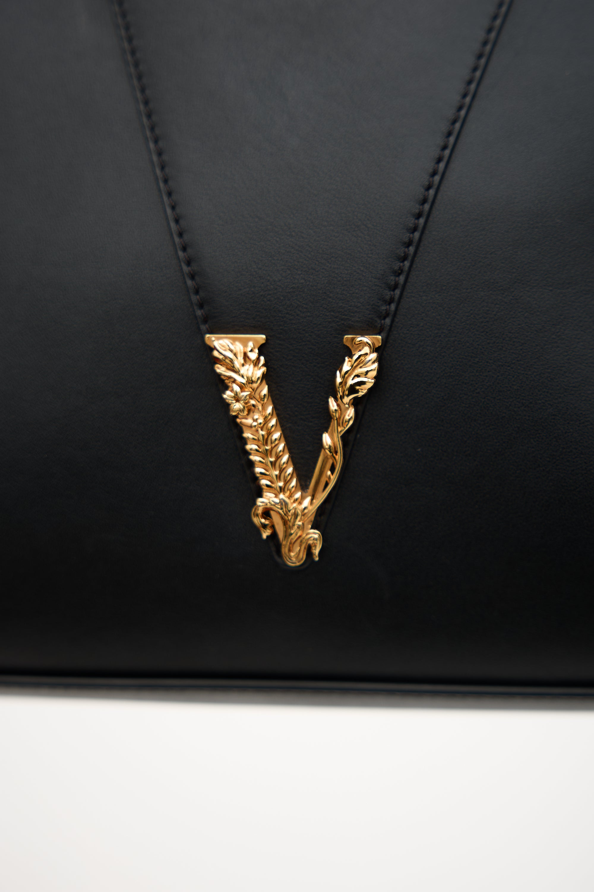 Versace Leather Virtus Shoulder Bag