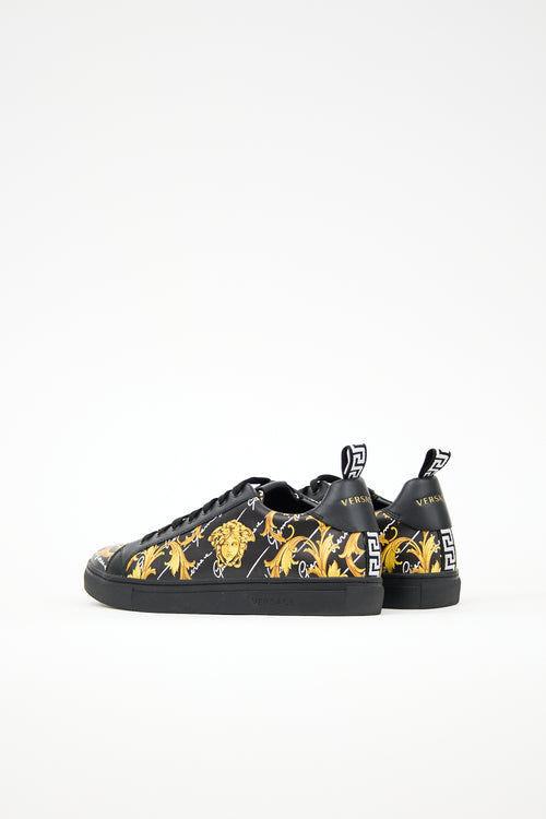 Versace Leather Barocco Printed Low Sneaker