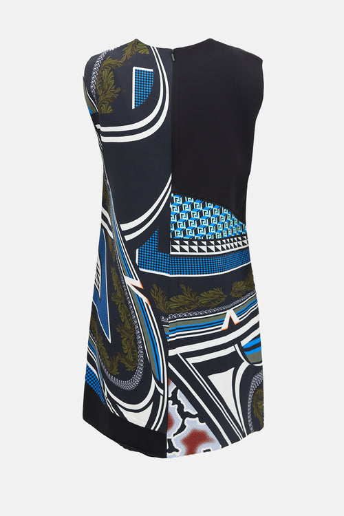 Versace Mixed Print Shift Dress