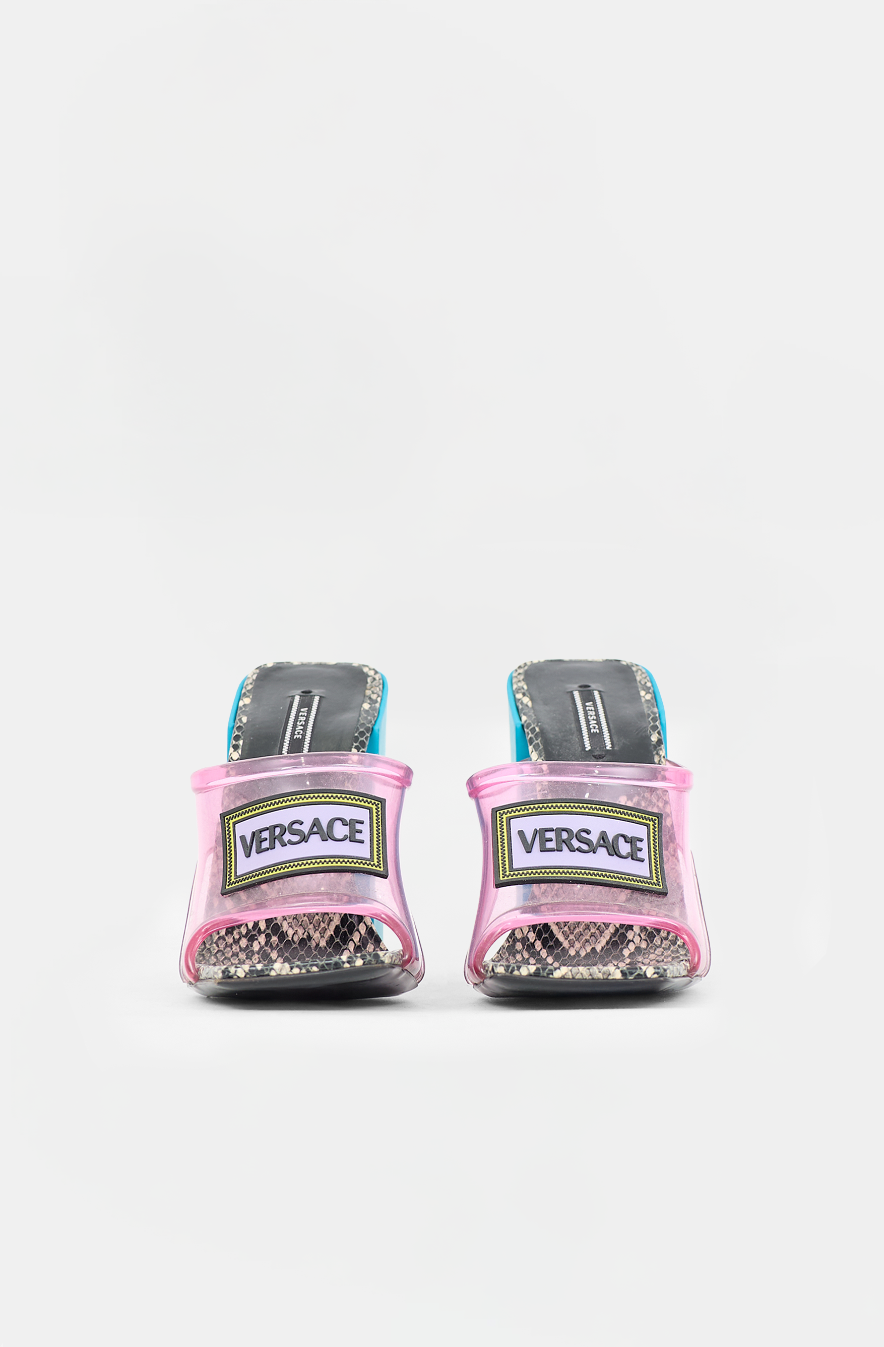 Versace PVC & Leather Logo Sandal