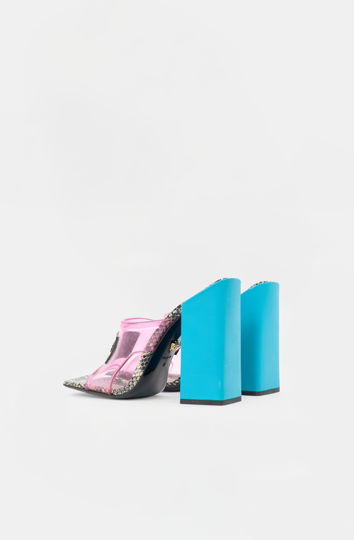 Versace PVC & Leather Logo Sandal