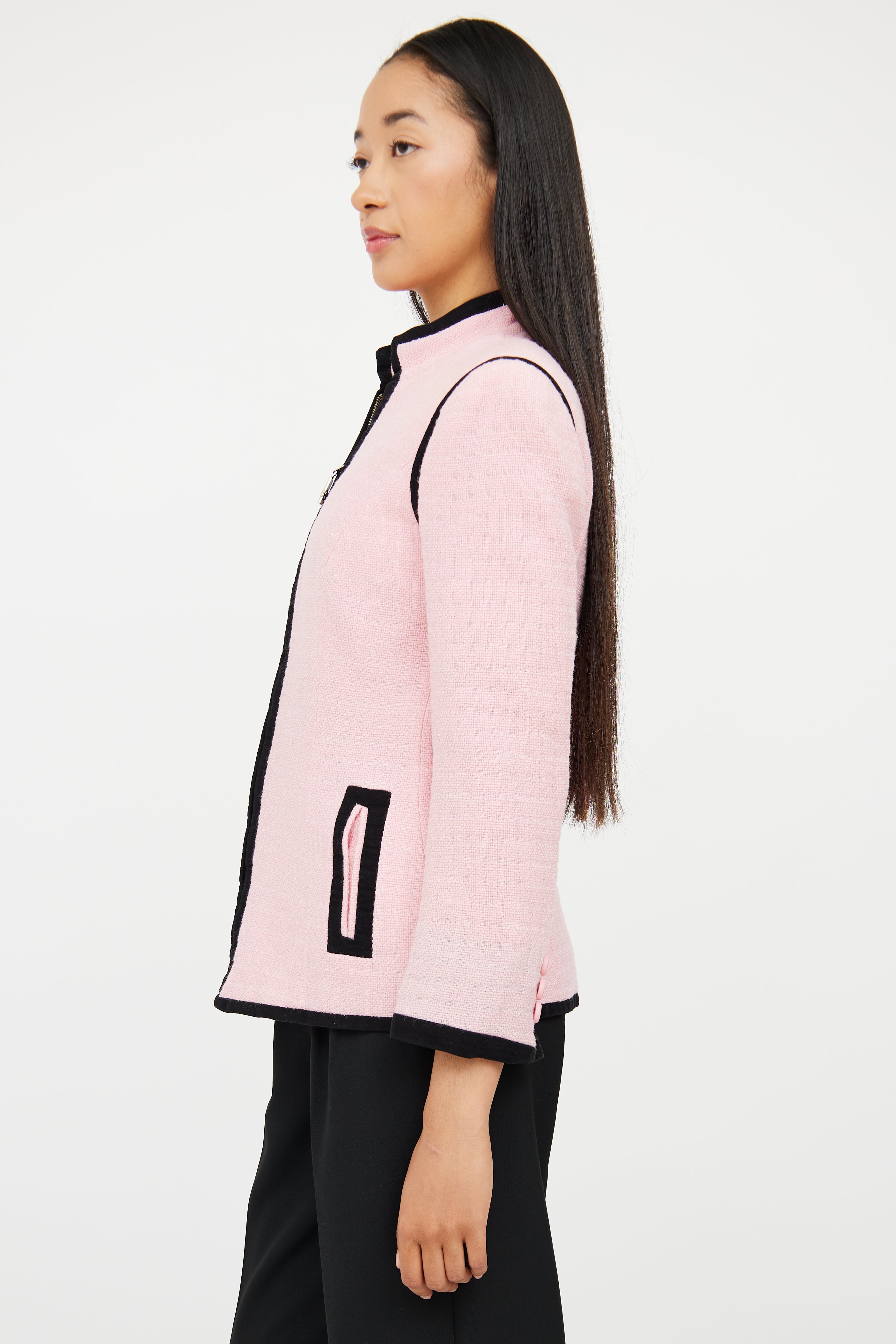 Versus Pink & Black Zip Jacket