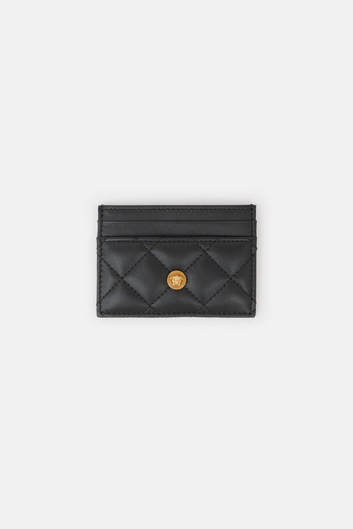 Versace Quilted Leather Medusa Card Holder