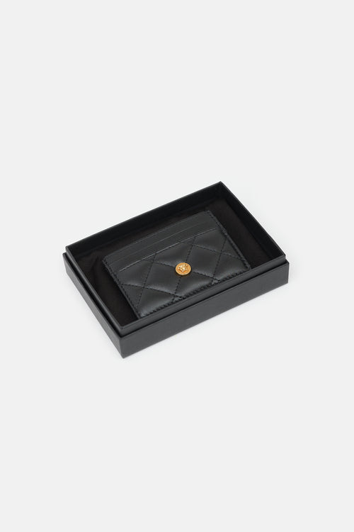 Versace Quilted Leather Medusa Card Holder