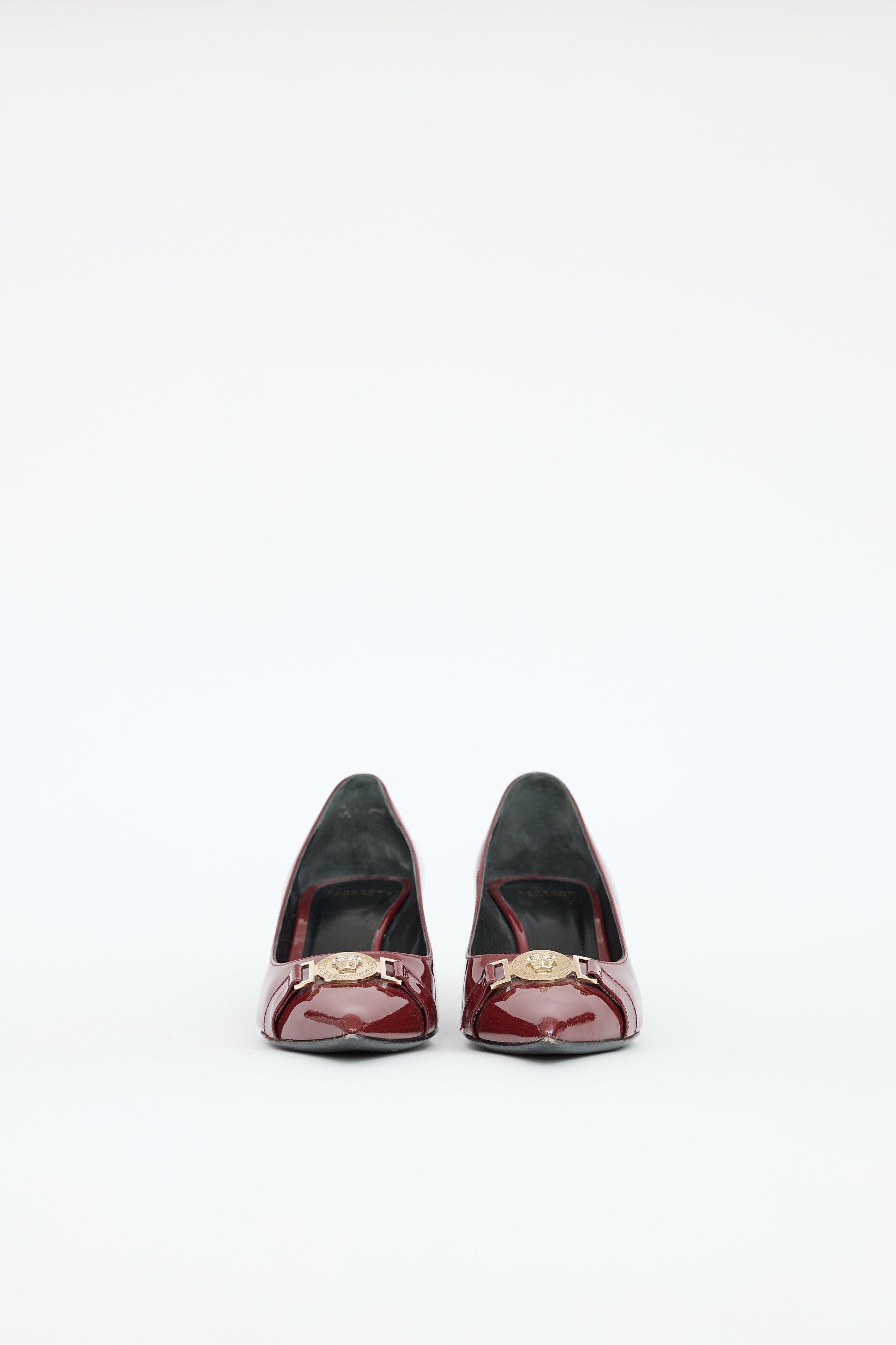 Versace Patent Leather Medusa Kitten Heel