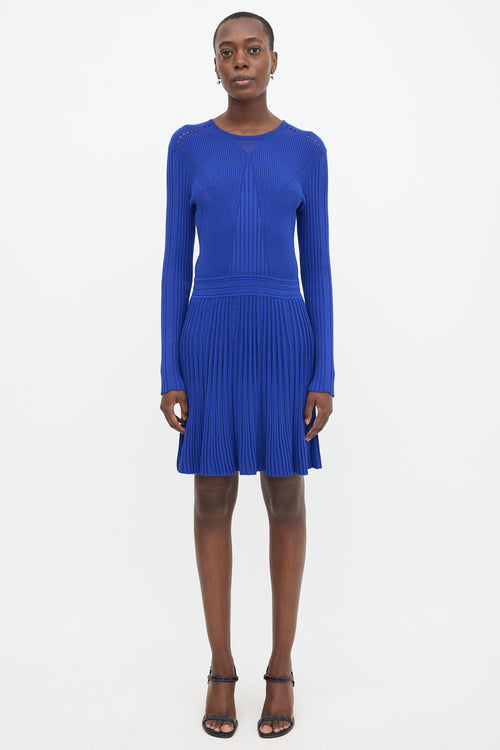 Versace Ribbed Knit Flare Dress