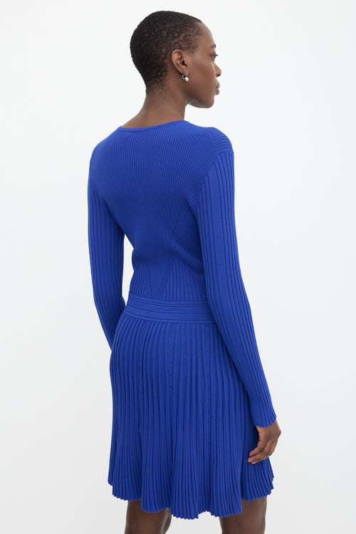 Versace Ribbed Knit Flare Dress