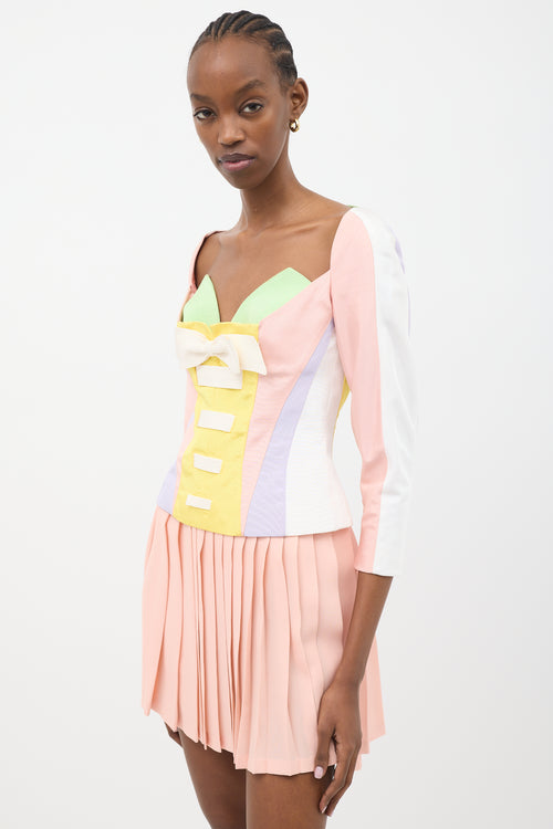 Versace SS 1992 Pastel Bustier Top