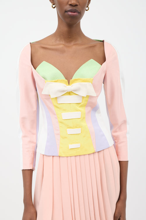 Versace SS 1992 Pastel Bustier Top