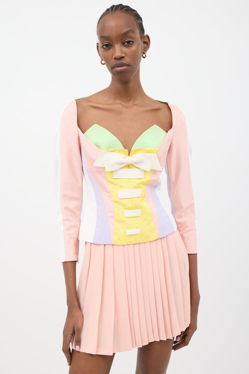 Versace SS 1992 Pastel Bustier Top