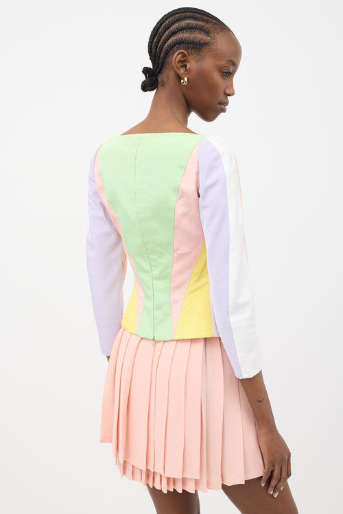 Versace SS 1992 Pastel Bustier Top