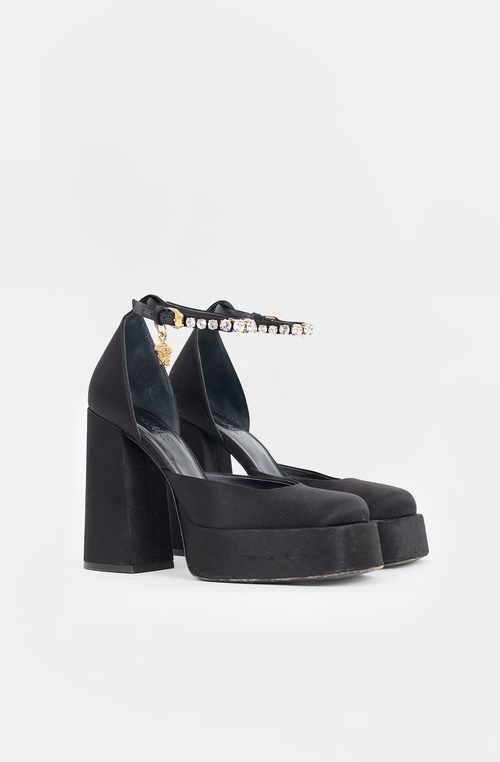 Versace Satin Aevitas Platform Sandal