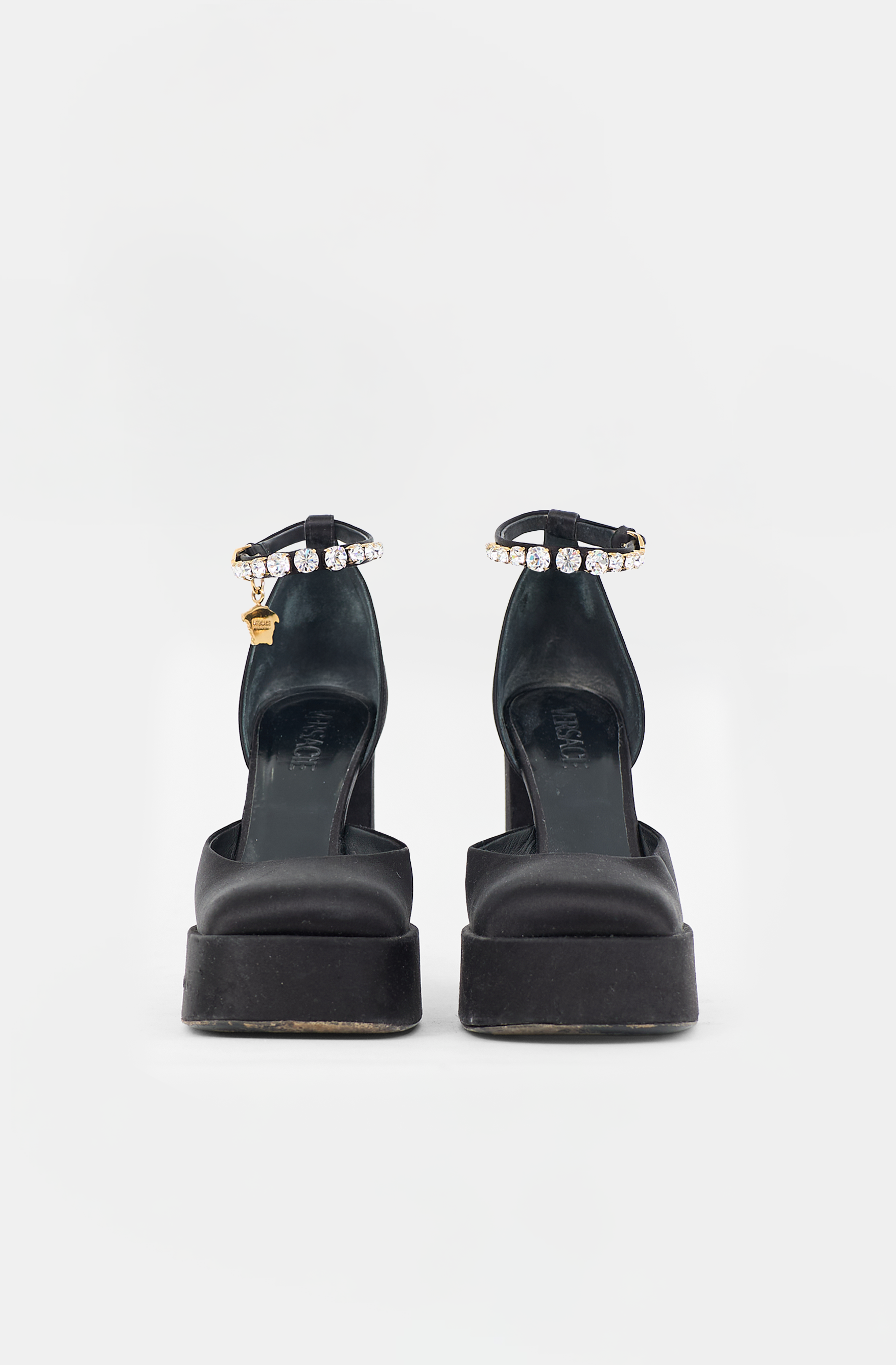 Versace Satin Aevitas Platform Sandal