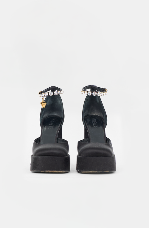 Versace Satin Aevitas Platform Sandal