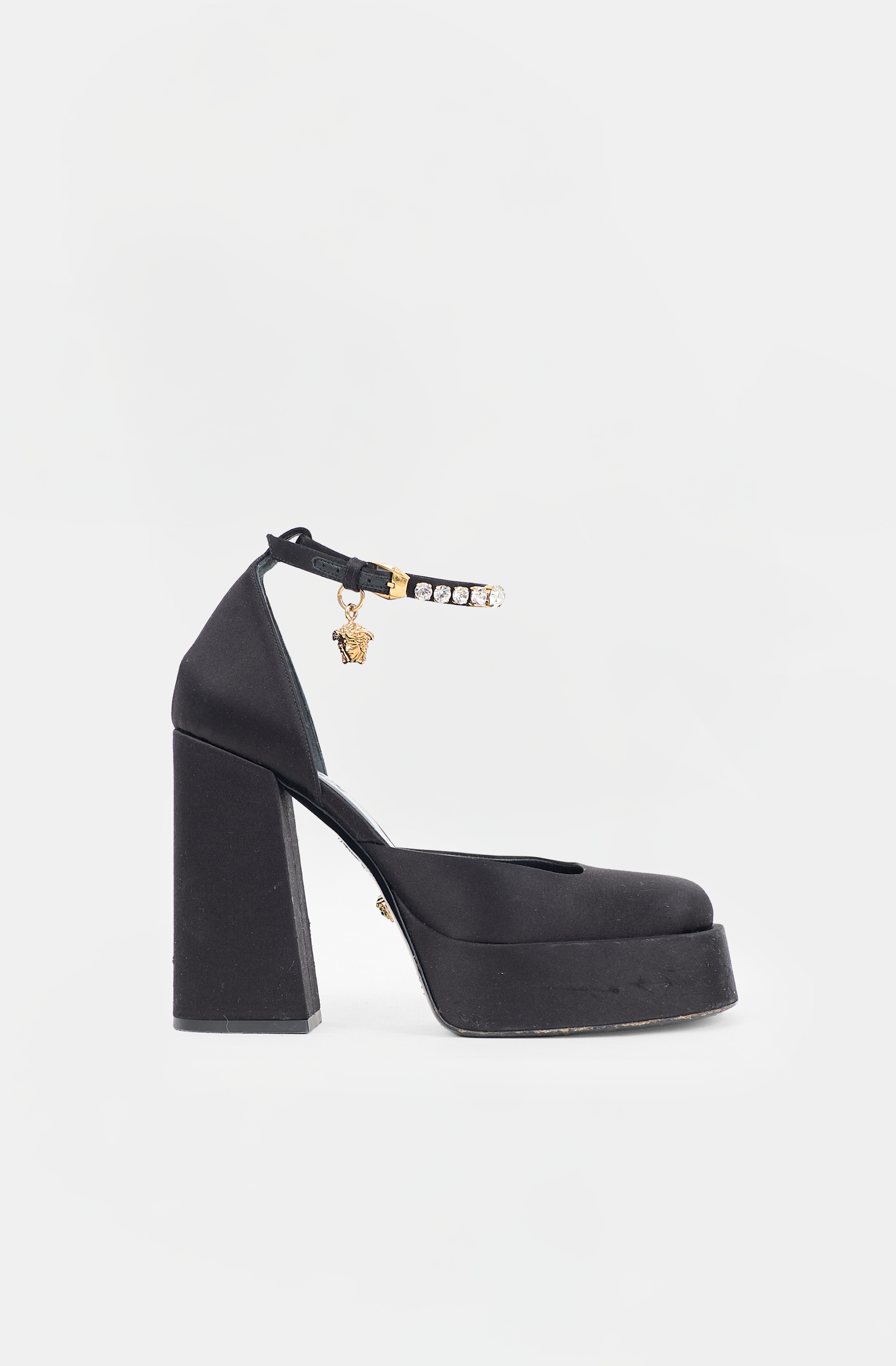 Versace Satin Aevitas Platform Sandal