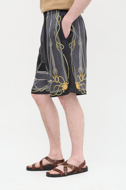 Versace Silk Nautical Print Shorts