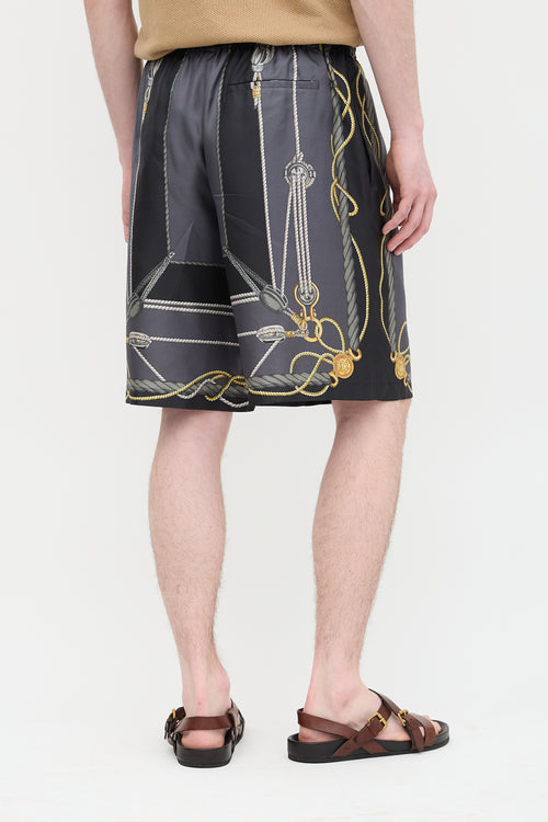 Versace Silk Nautical Print Shorts