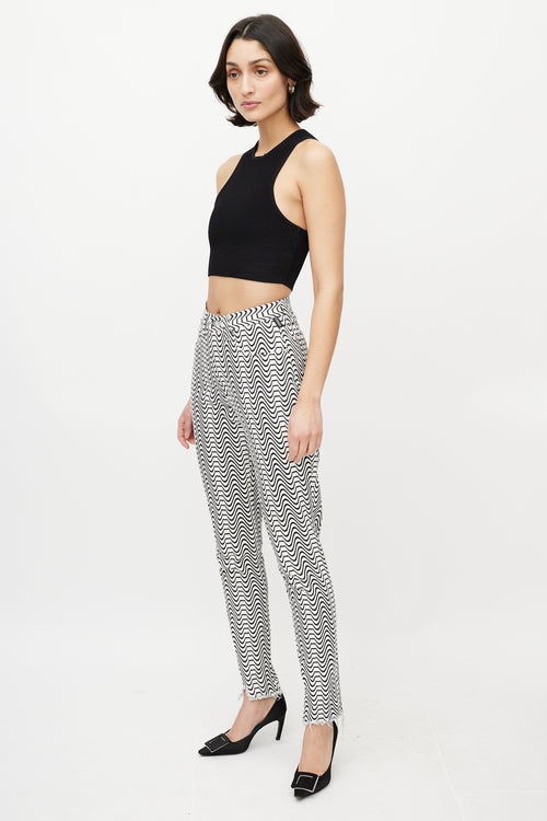 Versace White & Black Wave Denim Jeans