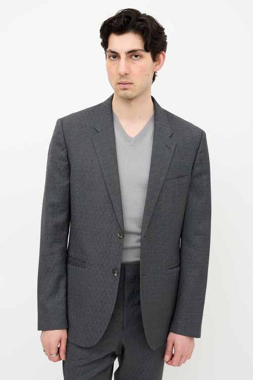 Versace Wool Patterned Suit