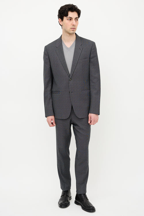 Versace Wool Patterned Suit