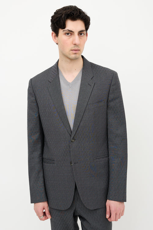 Versace Wool Patterned Suit
