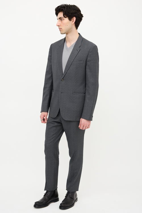 Versace Wool Patterned Suit