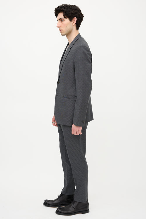 Versace Wool Patterned Suit