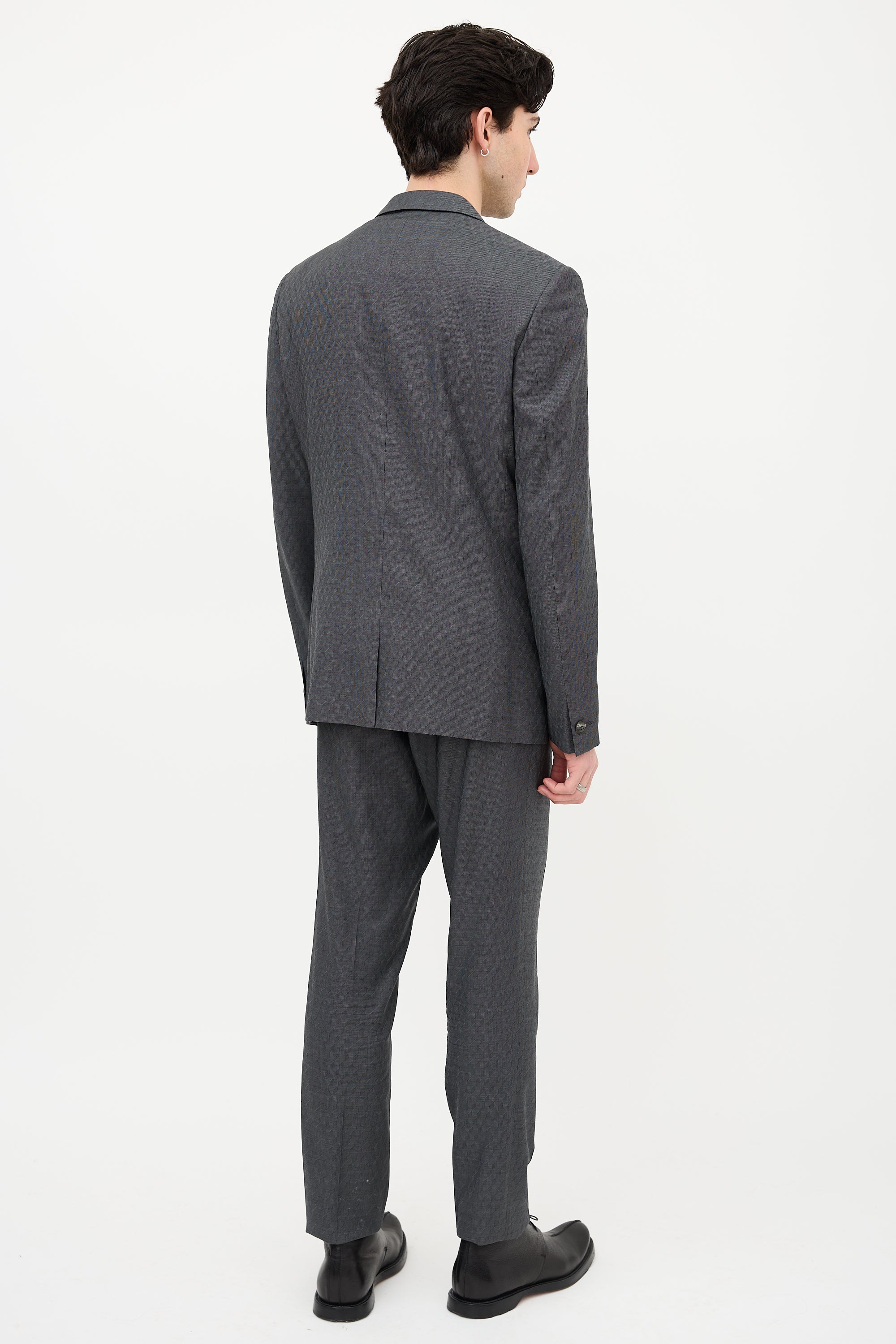 Versace Wool Patterned Suit
