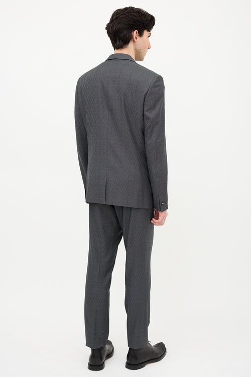 Versace Wool Patterned Suit