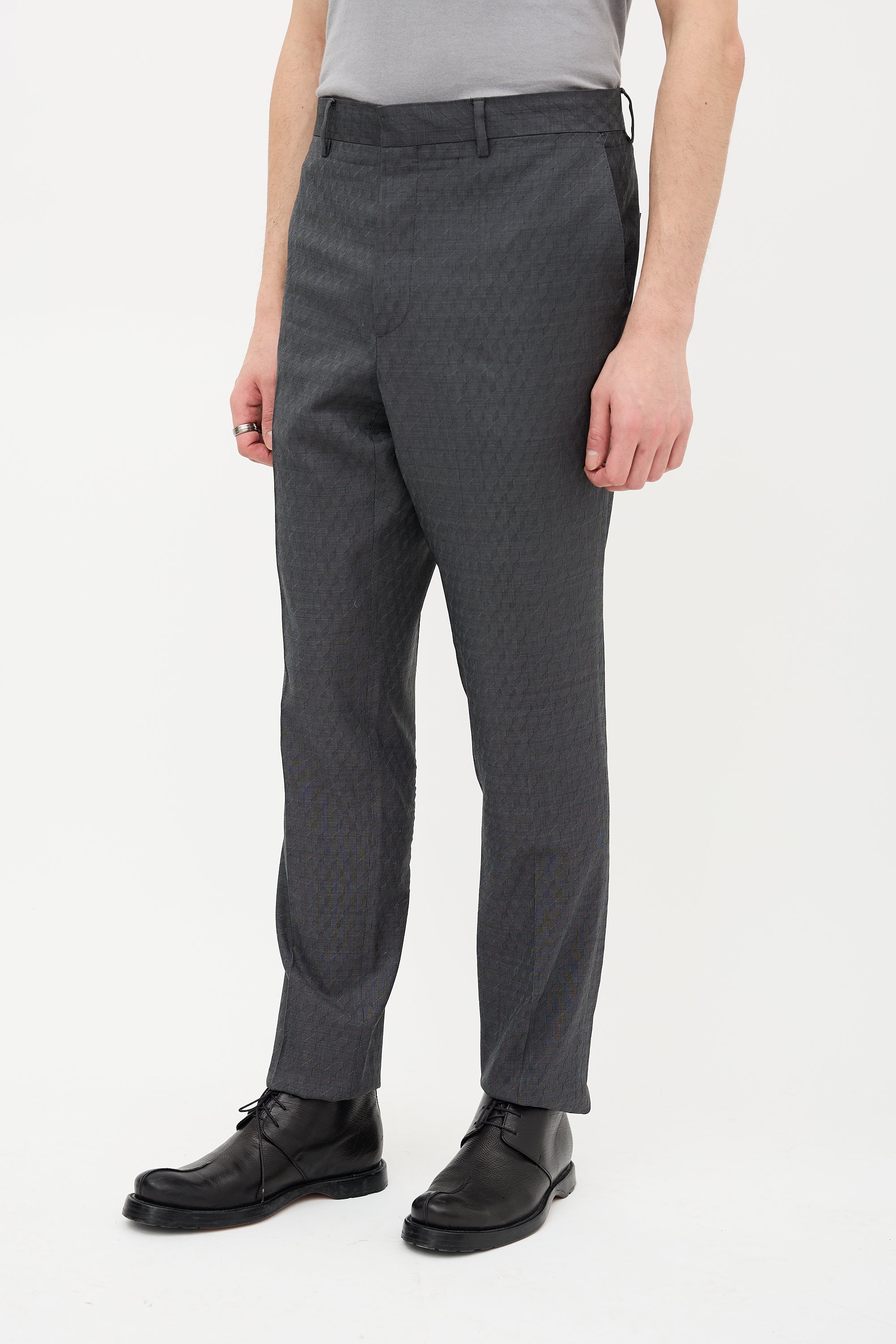 Versace Wool Patterned Suit