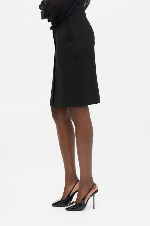 Versace Wool Chain Pencil Skirt