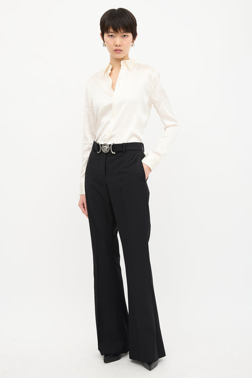 Versace Wool Medusa Buckle Trouser