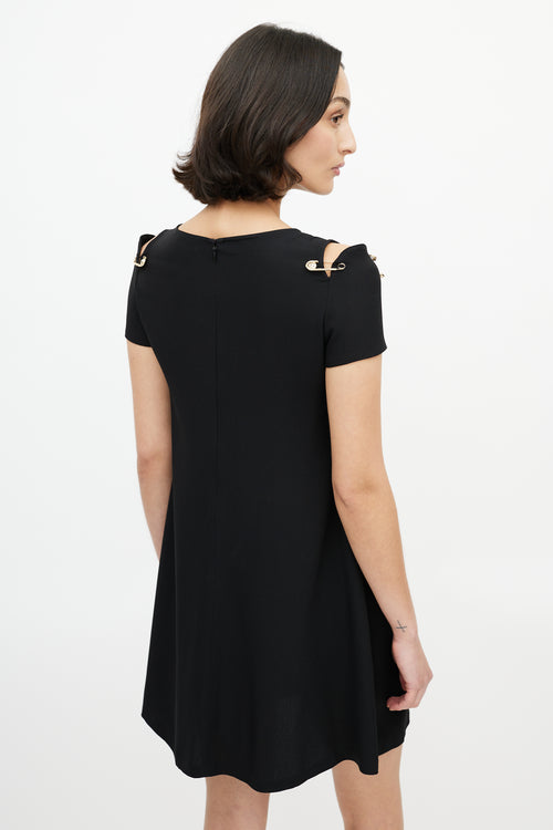 Versus Black & Gold Safety Pin Dress