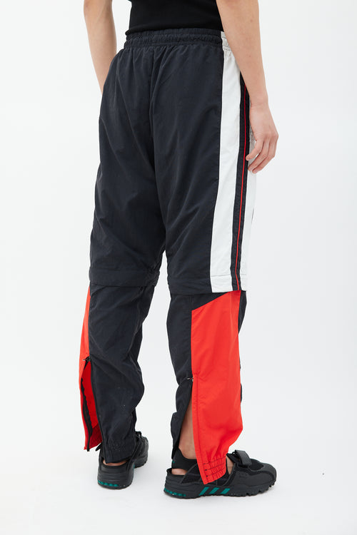 Vetements Black & Multicolour Striped Convertible Track Pant