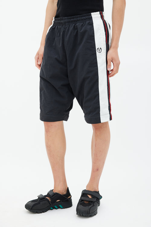 Vetements Black & Multicolour Striped Convertible Track Pant