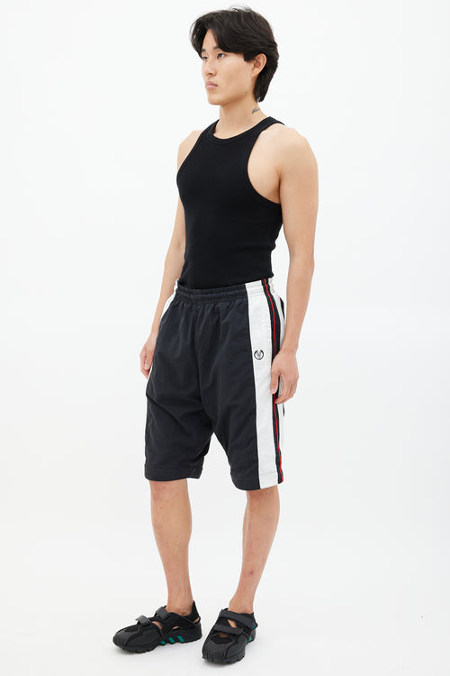 Vetements Black & Multicolour Striped Convertible Track Pant