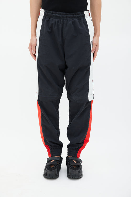 Vetements Black & Multicolour Striped Convertible Track Pant