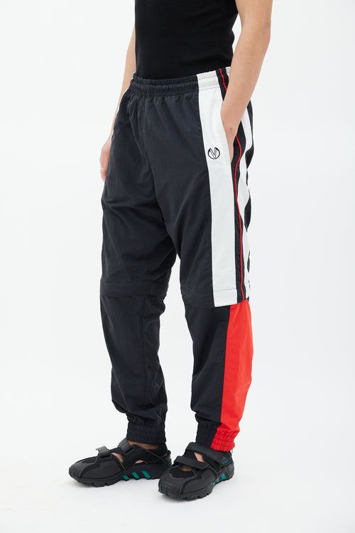 Vetements Black & Multicolour Striped Convertible Track Pant