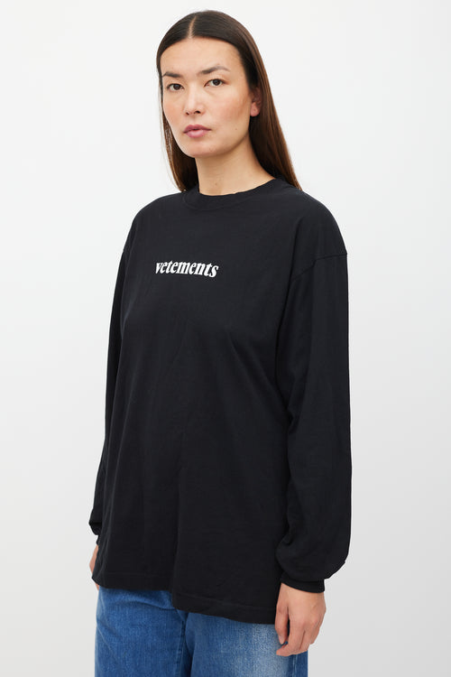 Vetements Black & White Logo Top