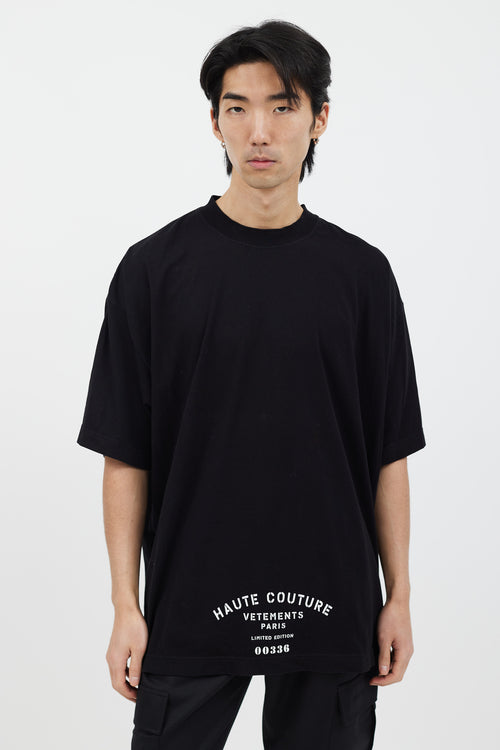 Vetements Black & White 'Haute Couture' T-Shirt