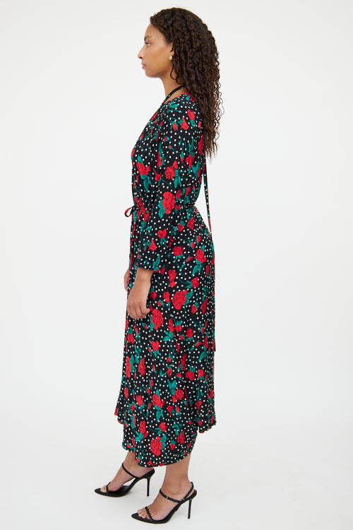 Vetements Black Multi Colour Floral Dress