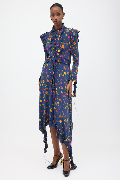Vetements FW 2016 Jersey Floral Ruffle Dress